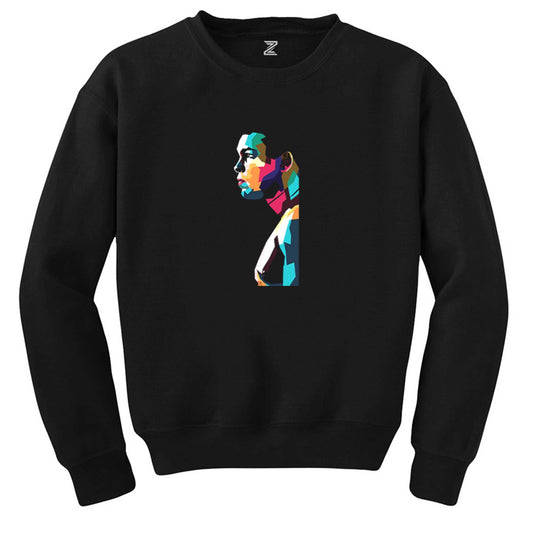 Muhammed Ali Portre Siyah Sweatshirt - Zepplingiyim