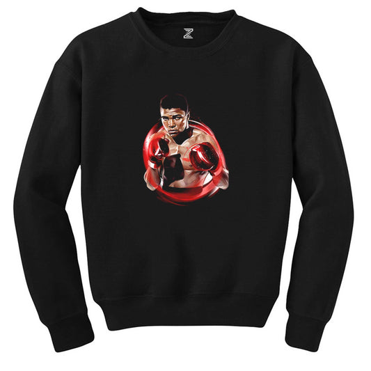 Muhammed Ali Red Siyah Sweatshirt - Zepplingiyim