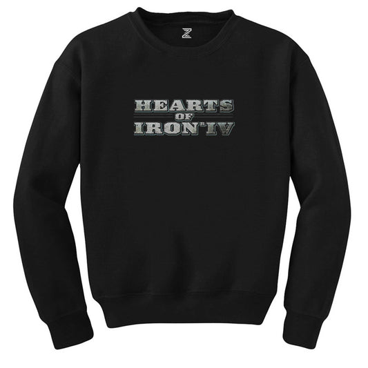 Hearts of Iron IV Silver Logo Siyah Sweatshirt - Zepplingiyim