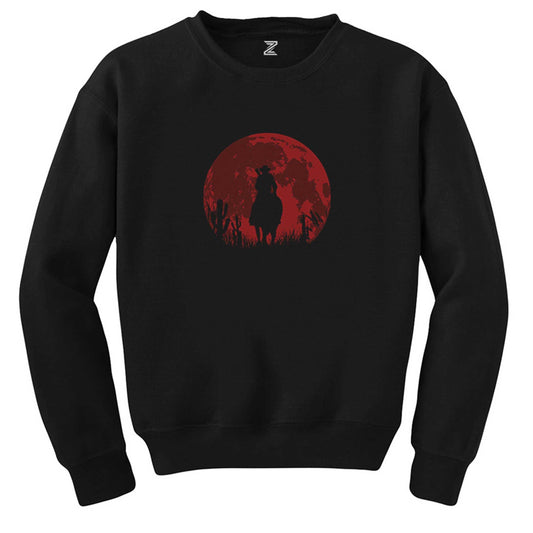 Red Dead Redemption 2 Red Moon Siyah Sweatshirt - Zepplingiyim