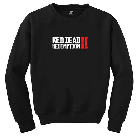 Red Dead Redemption 2 Text Siyah Sweatshirt - Zepplingiyim