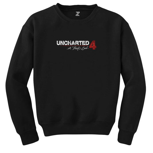 Uncharted 4 Logo Siyah Sweatshirt - Zepplingiyim