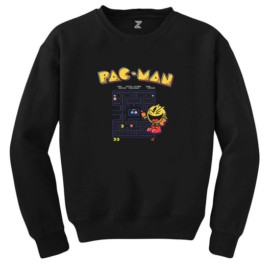 Pac-Man Eighties Siyah Sweatshirt - Zepplingiyim