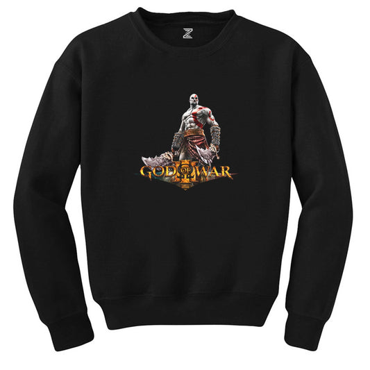 God of War Kratos Siluet Logo Siyah Sweatshirt - Zepplingiyim