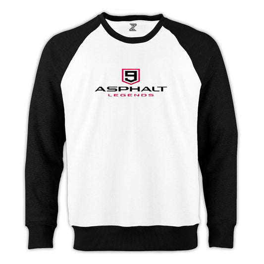 Asphalt 9 Legends Text Reglan Kol Beyaz Sweatshirt - Zepplingiyim