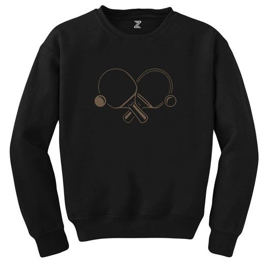 Ping Pong Rackets Soft Siyah Sweatshirt - Zepplingiyim
