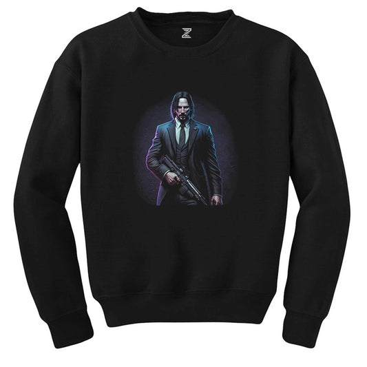 John Wick Art Classic Siyah Sweatshirt - Zepplingiyim