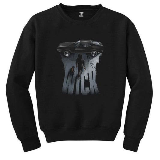 John Wick Car Siyah Sweatshirt - Zepplingiyim