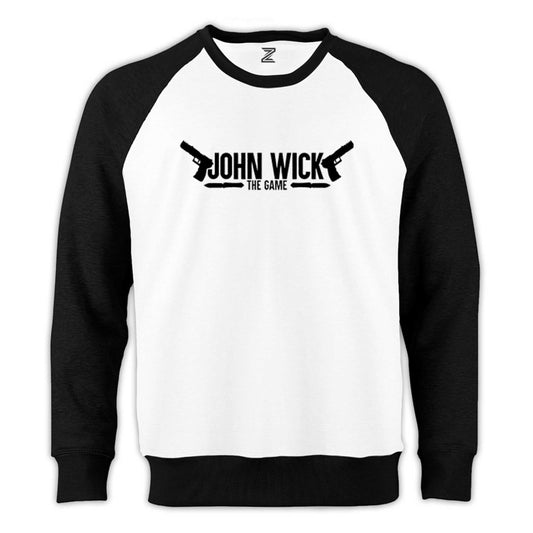John Wick The Game Reglan Kol Beyaz Sweatshirt - Zepplingiyim