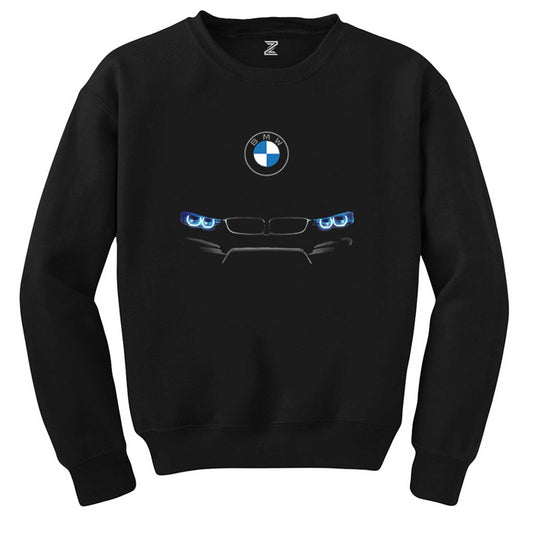 BMW M4 Series Logo Siyah Sweatshirt - Zepplingiyim