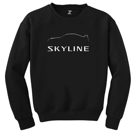 Nissan Skyline Siluet Siyah Sweatshirt - Zepplingiyim