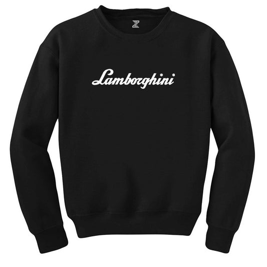 Lamborghini Text Siyah Sweatshirt - Zepplingiyim