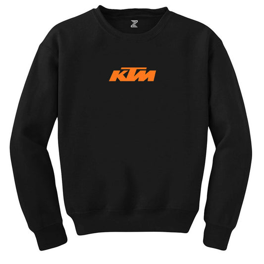 KTM Motorcycle Orange logo Siyah Sweatshirt - Zepplingiyim
