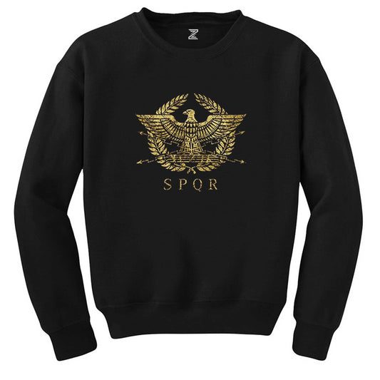 Roman Empire Emblem Siyah Sweatshirt - Zepplingiyim