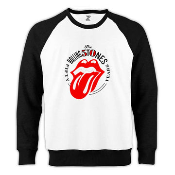 The Rolling Stones 50 Years Reglan Kol Beyaz Sweatshirt