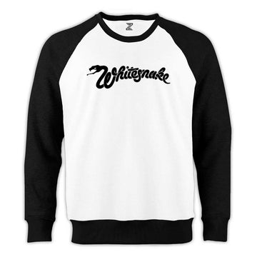 Whitesnake Logo Text Reglan Kol Beyaz Sweatshirt