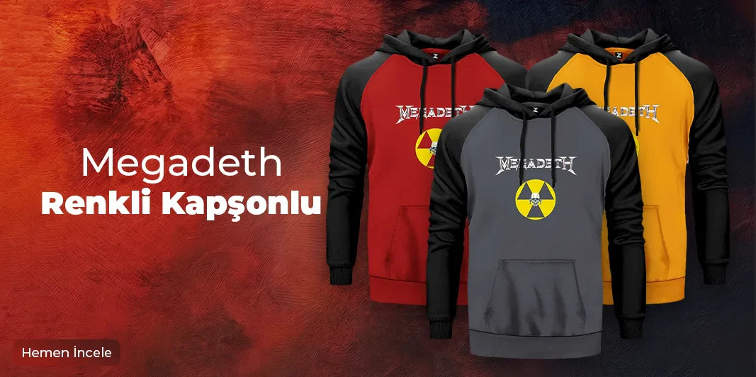 Megadeth Renkli Kapşonlu