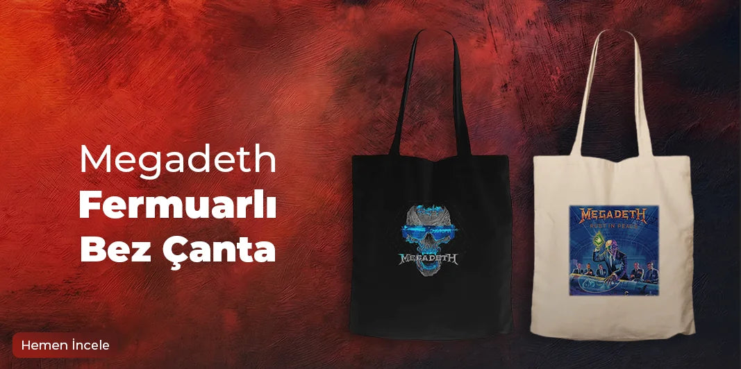 Megadeth Fermuarlı Bez Çanta