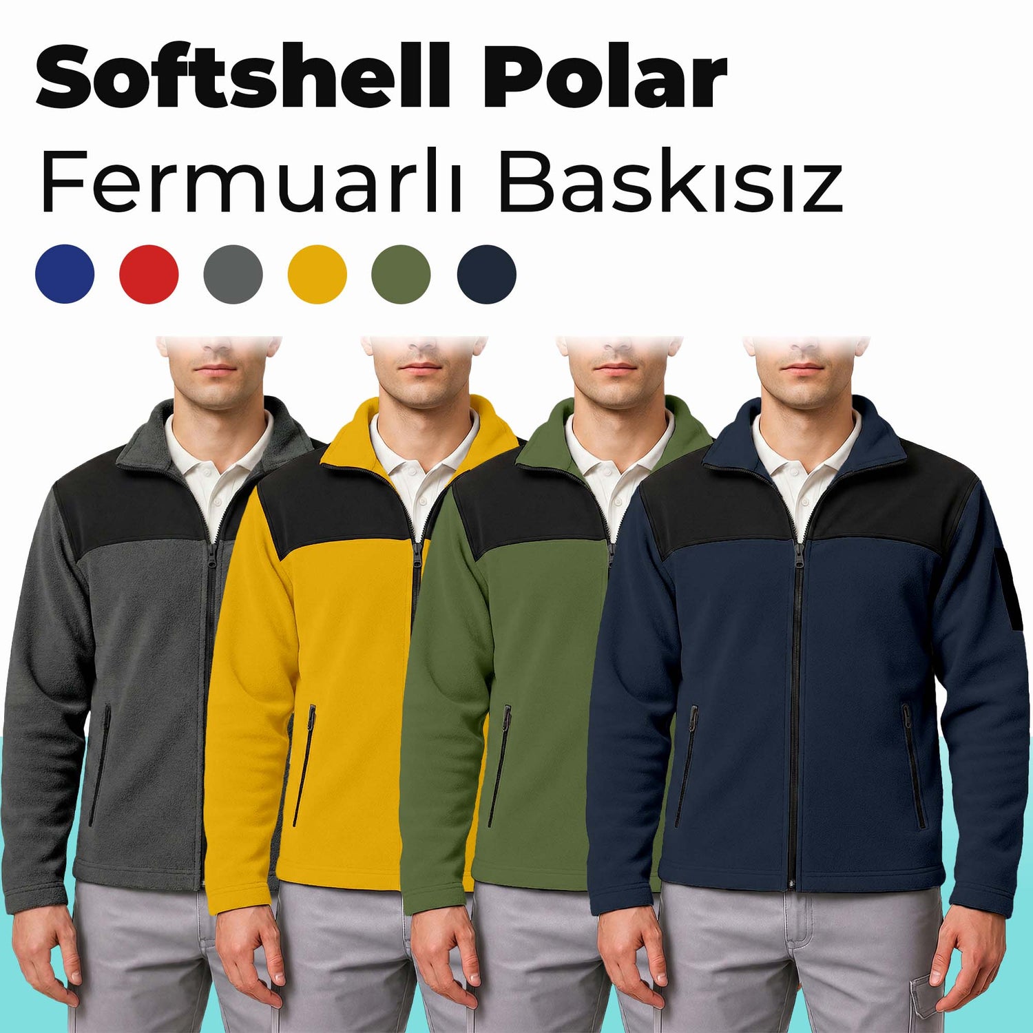 Softshell Polar Fermuarlı Baskısız