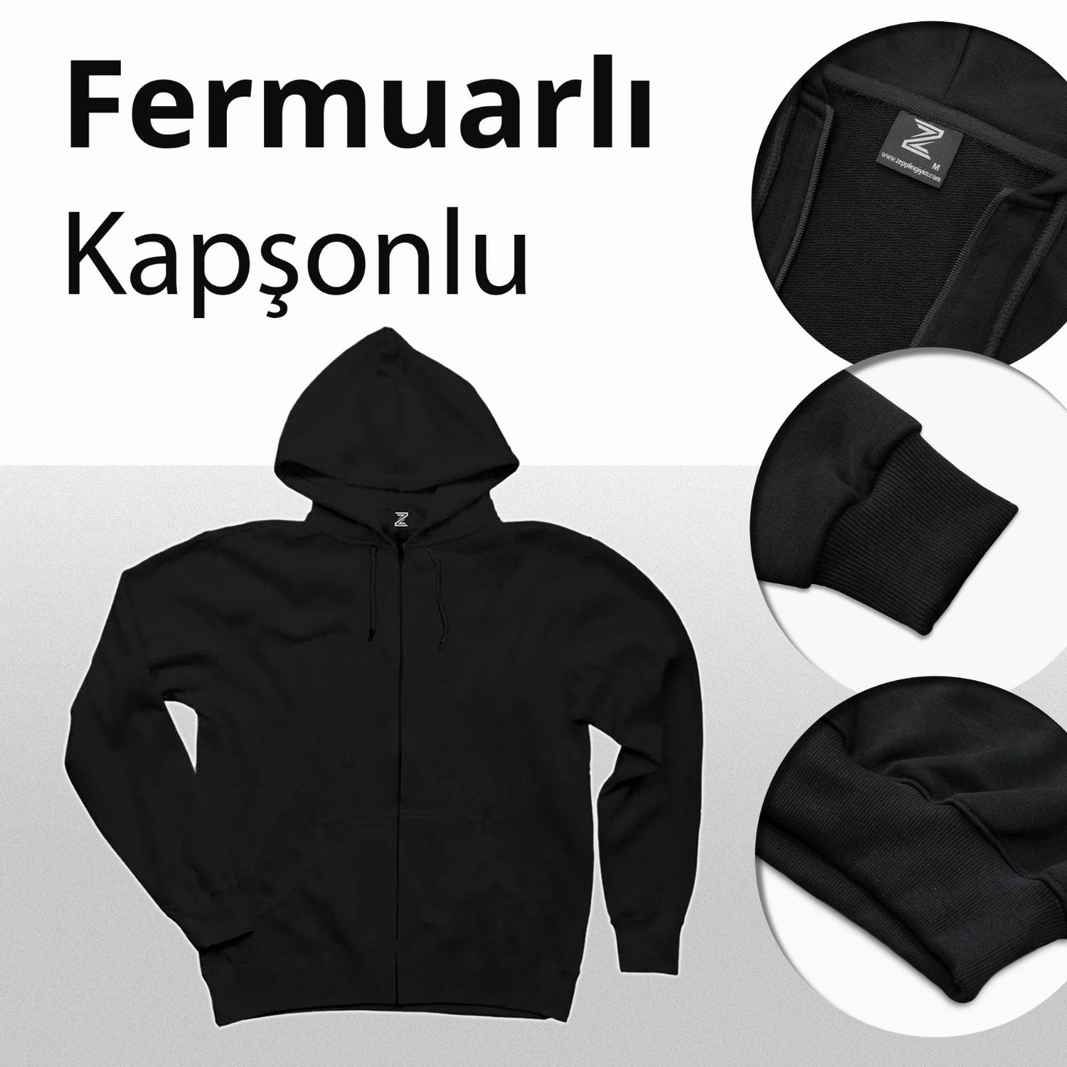 Fermuarlı Kapşonlu