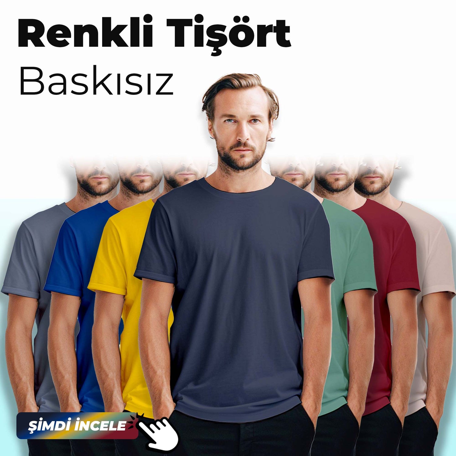 Renkli Tişört Baskısız