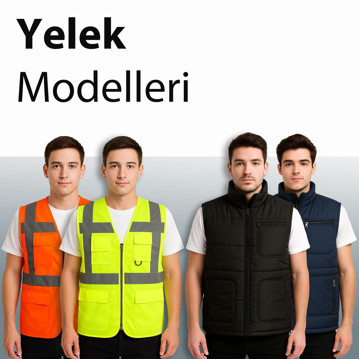 Baskısız toptan iş yeleği ve reflektörlü yelek