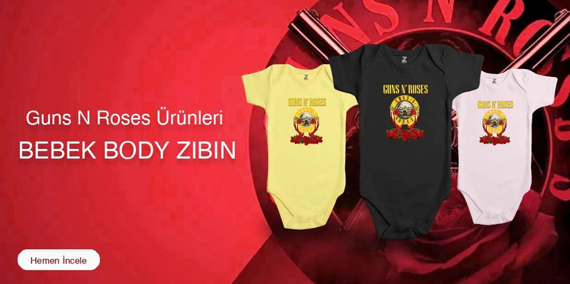 Guns N Roses Bebek Body Zıbın kapak