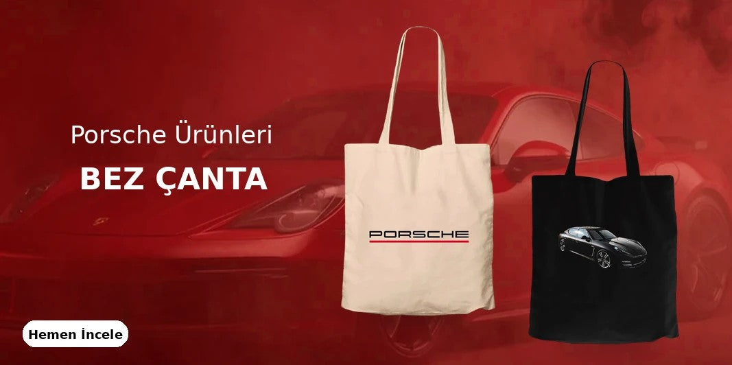 Porsche Fermuarlı Bez Çanta kapak