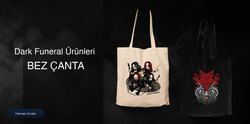 Dark Funeral Fermuarlı Bez Çanta