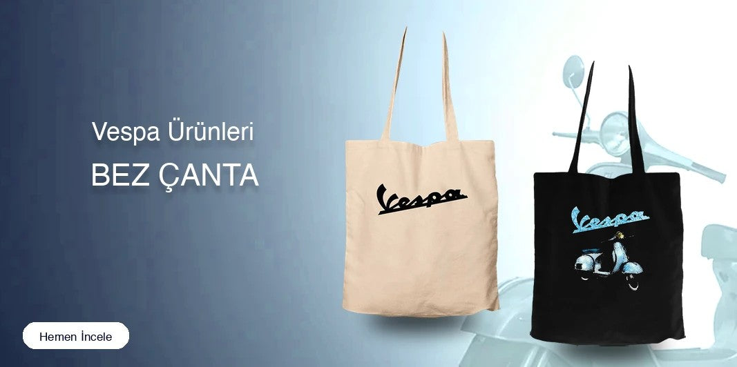 Vespa Fermuarlı Bez Çanta kapak
