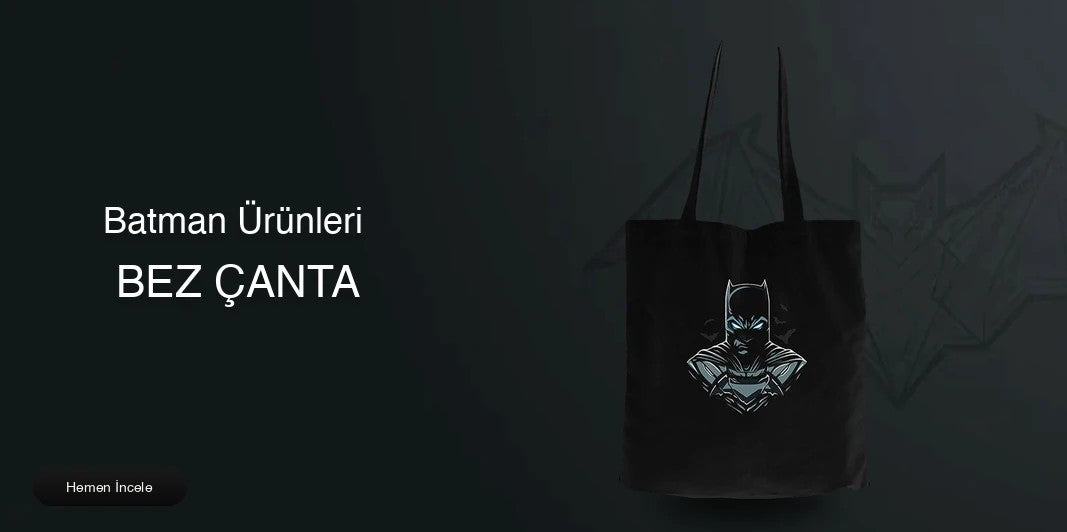 Batman Fermuarlı Bez Çanta kapak