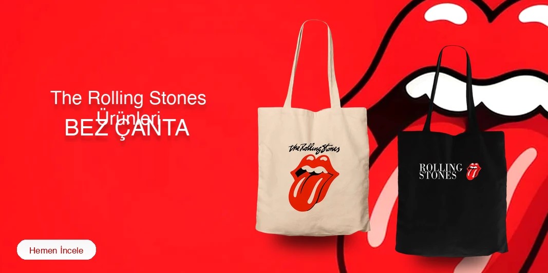 The Rolling Stones Fermuarlı Bez Çanta kapak