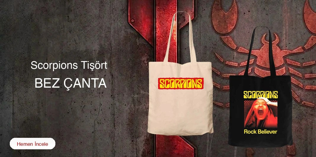 Scorpions Fermuarlı Bez Çanta kapak