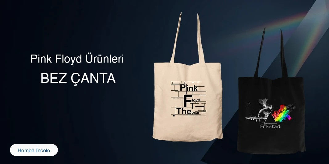 Pink Floyd Fermuarlı Bez Çanta kapak