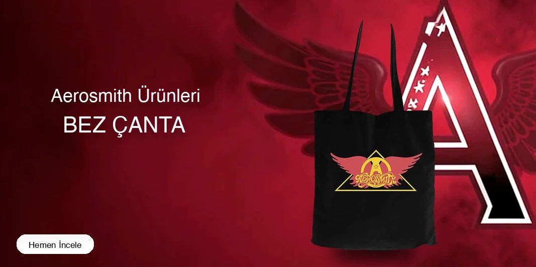 Aerosmith Fermuarlı Bez Çanta kapak