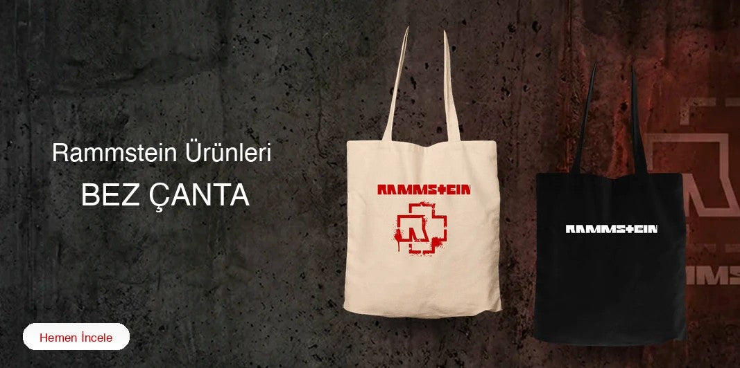 Rammstein Fermuarlı Bez Çanta kapak