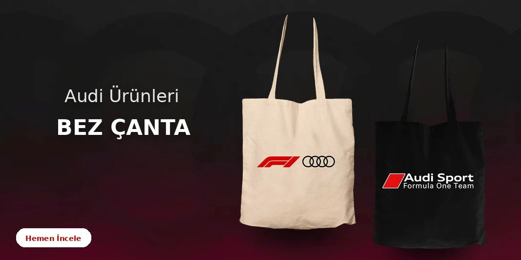 Audi Fermuarlı Bez Çanta kapak