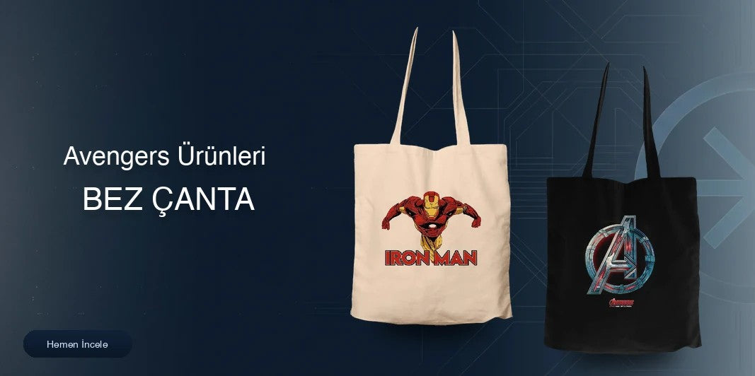 Avengers Fermuarlı Bez Çanta kapak
