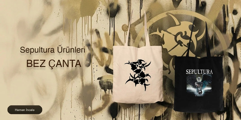 Sepultura Fermuarlı Bez Çanta