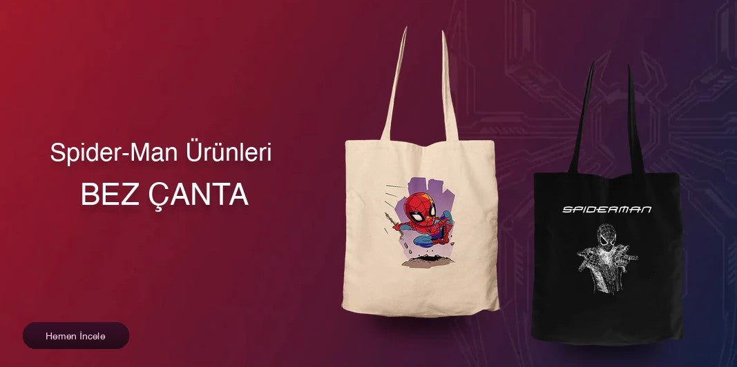 Spider-Man Fermuarlı Bez Çanta kapak