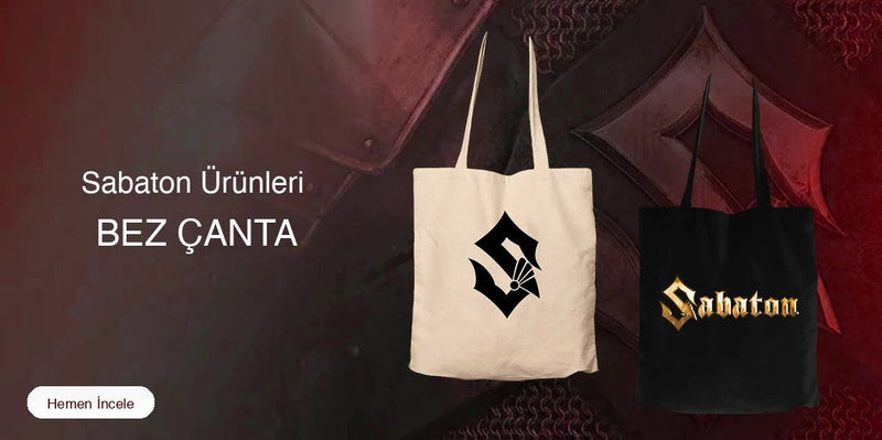Sabaton Fermuarlı Bez Çanta