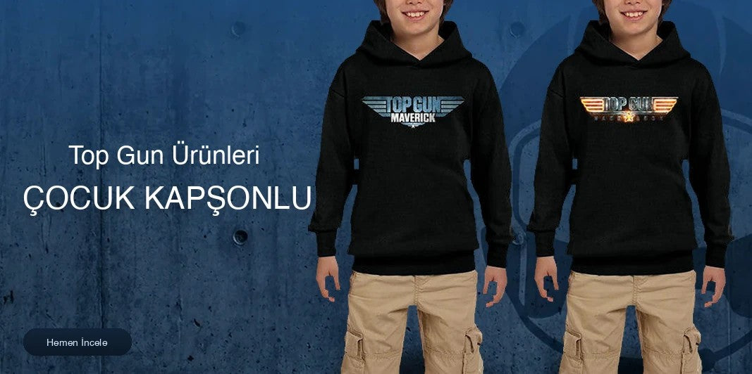 Top Gun Çocuk Kapşonlu kapak