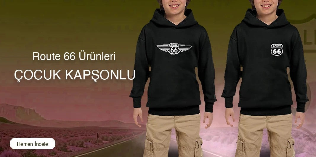 Route 66 Çocuk Kapşonlu kapak
