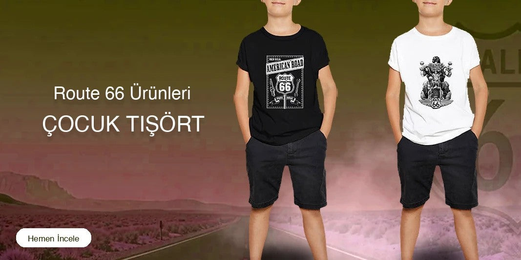 Route 66 Çocuk Tişört kapak