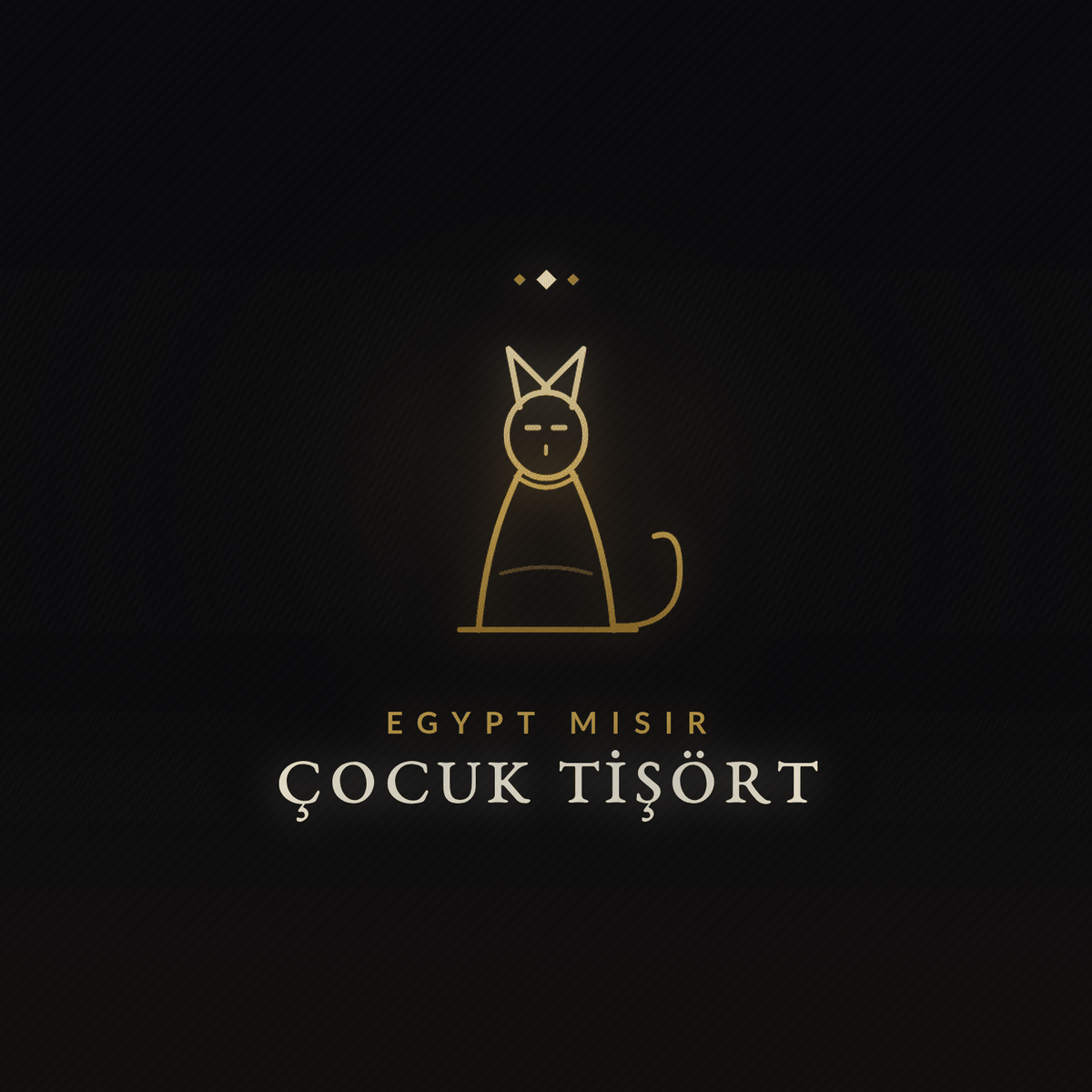Egypt Mısır çocuk tişört koleksiyonu - Bastet kedi figürlü altın kapak