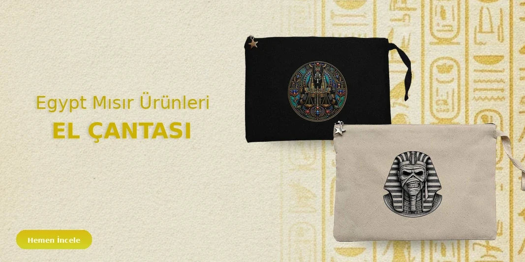 Egypt Mısır el çantası ve cüzdan koleksiyonu - Djed sütunu sembollü altın kapak