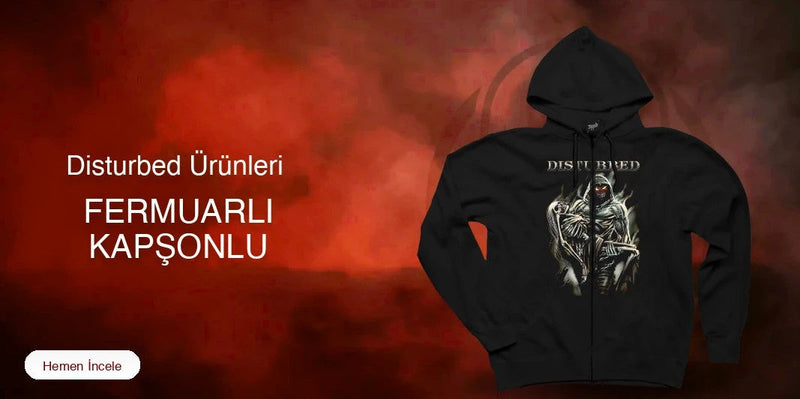 Disturbed Fermuarlı Kapşonlu