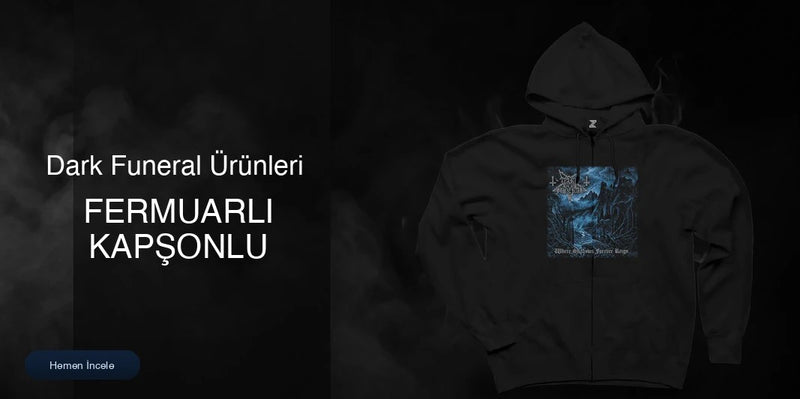 Dark Funeral Fermuarlı Kapşonlu