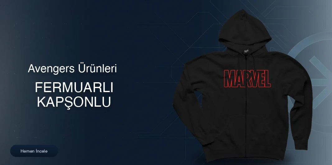 Avengers Fermuarlı Kapşonlu kapak
