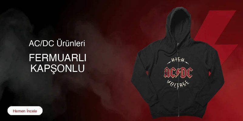AC/DC Fermuarlı Kapşonlu kapak